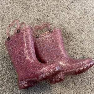 Western Chief toddler girl Glittery Pink Rain Boots